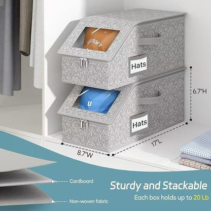 🎉Stackable Hat Storage Boxes for Baseball Caps