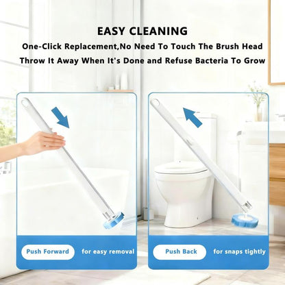 Disposable Toilet Brush, Toilet Bowl Wand Holder Set with 24PCS Cleaner Refills